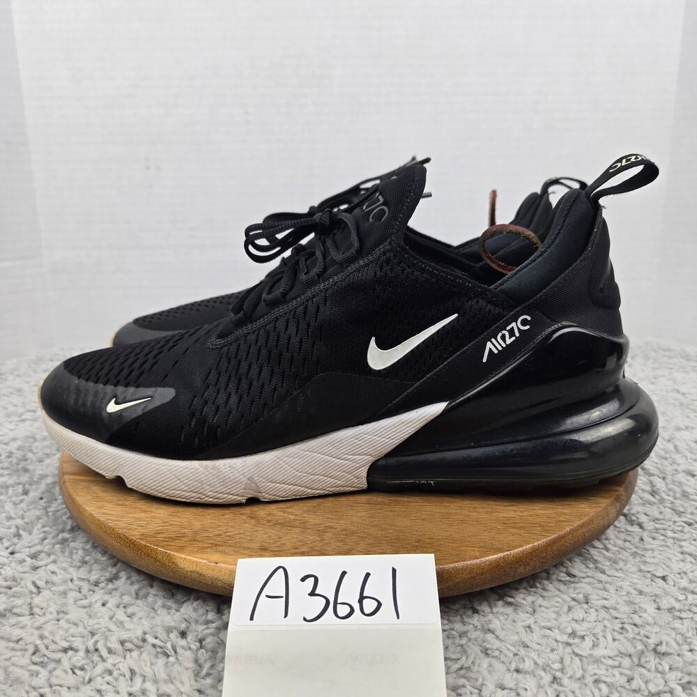 Nike Mens 13 Air Max 270 Black White Low Top Casual Daily Sneaker AH8050-002